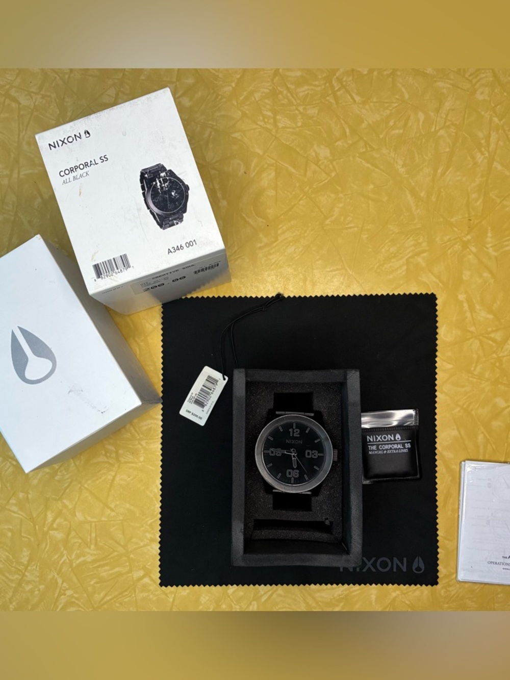 Nixon Black Stainless Steel The Corporal Watch